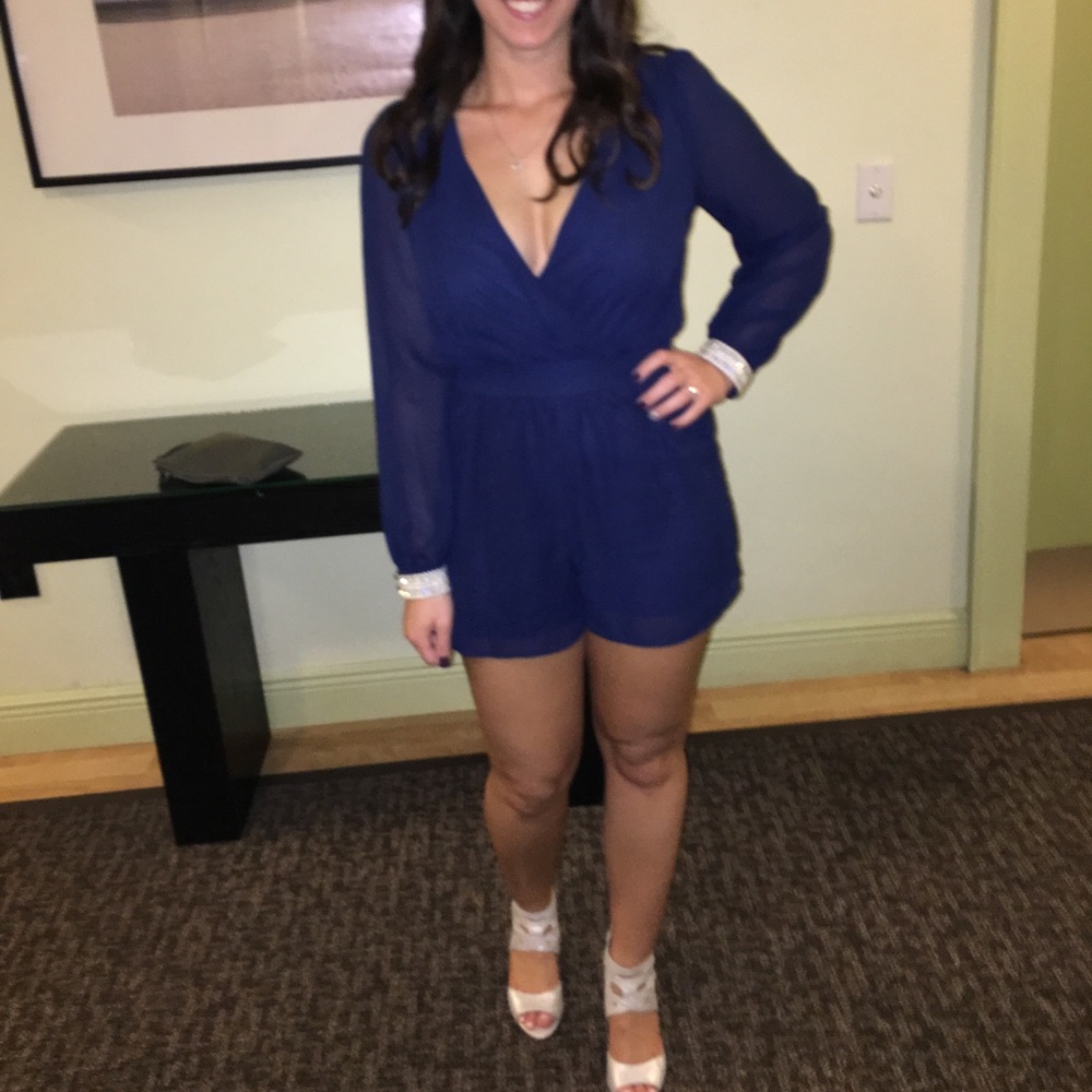 Long sleeve, mid thigh shorts, lightweight romper